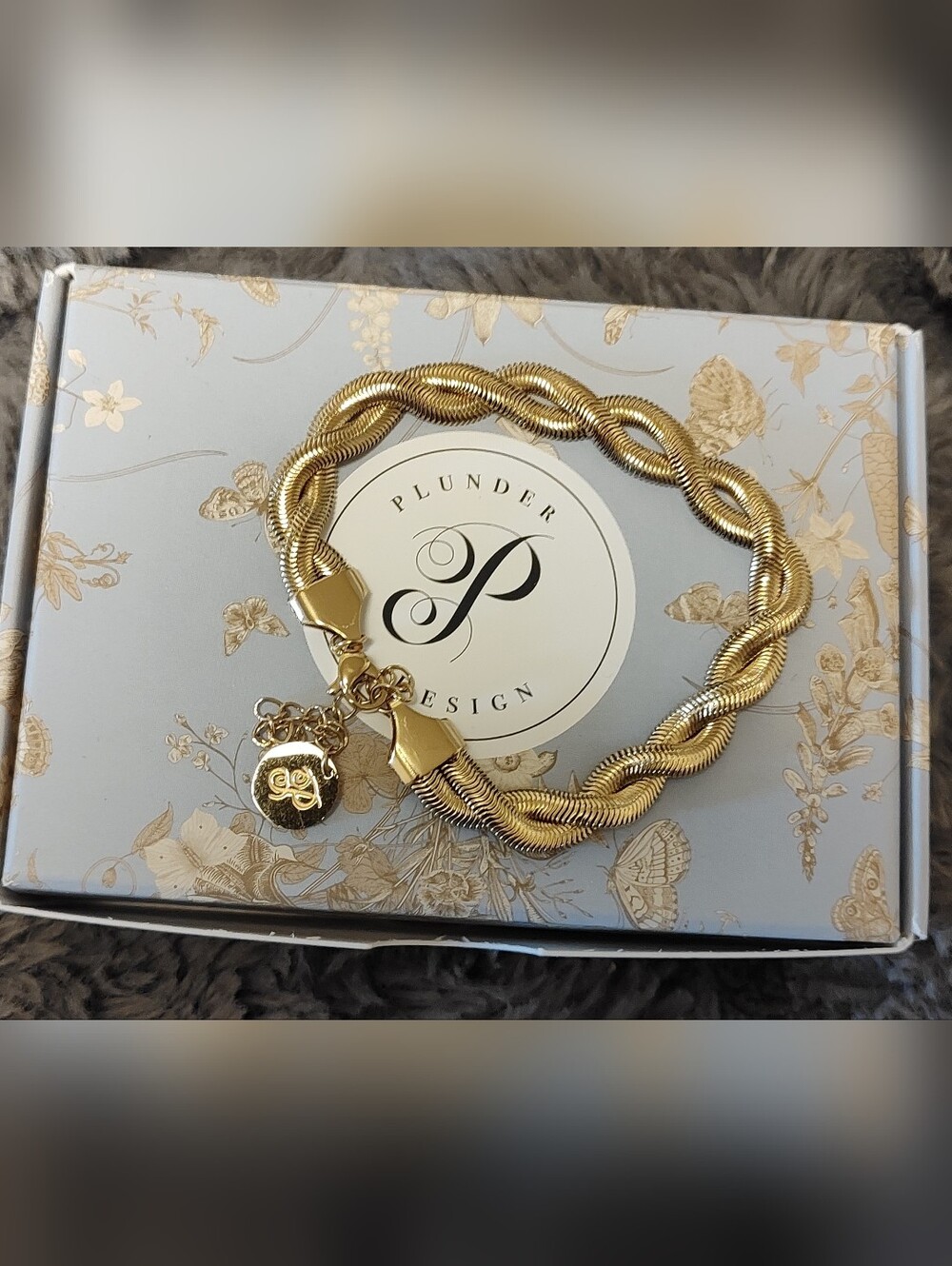 Plunder Design Gold Braided Rope Bracelet NIB. No Longer In Production